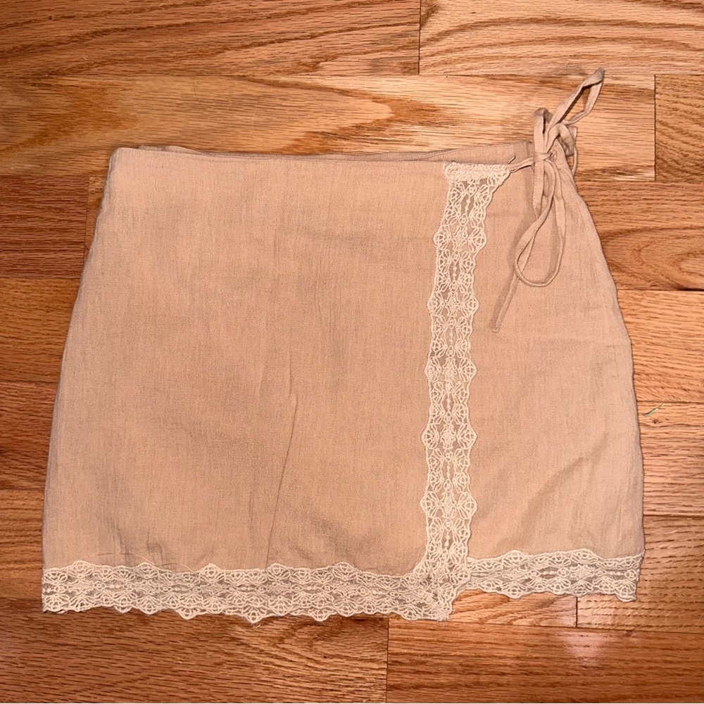 Zara tan wrap skirt